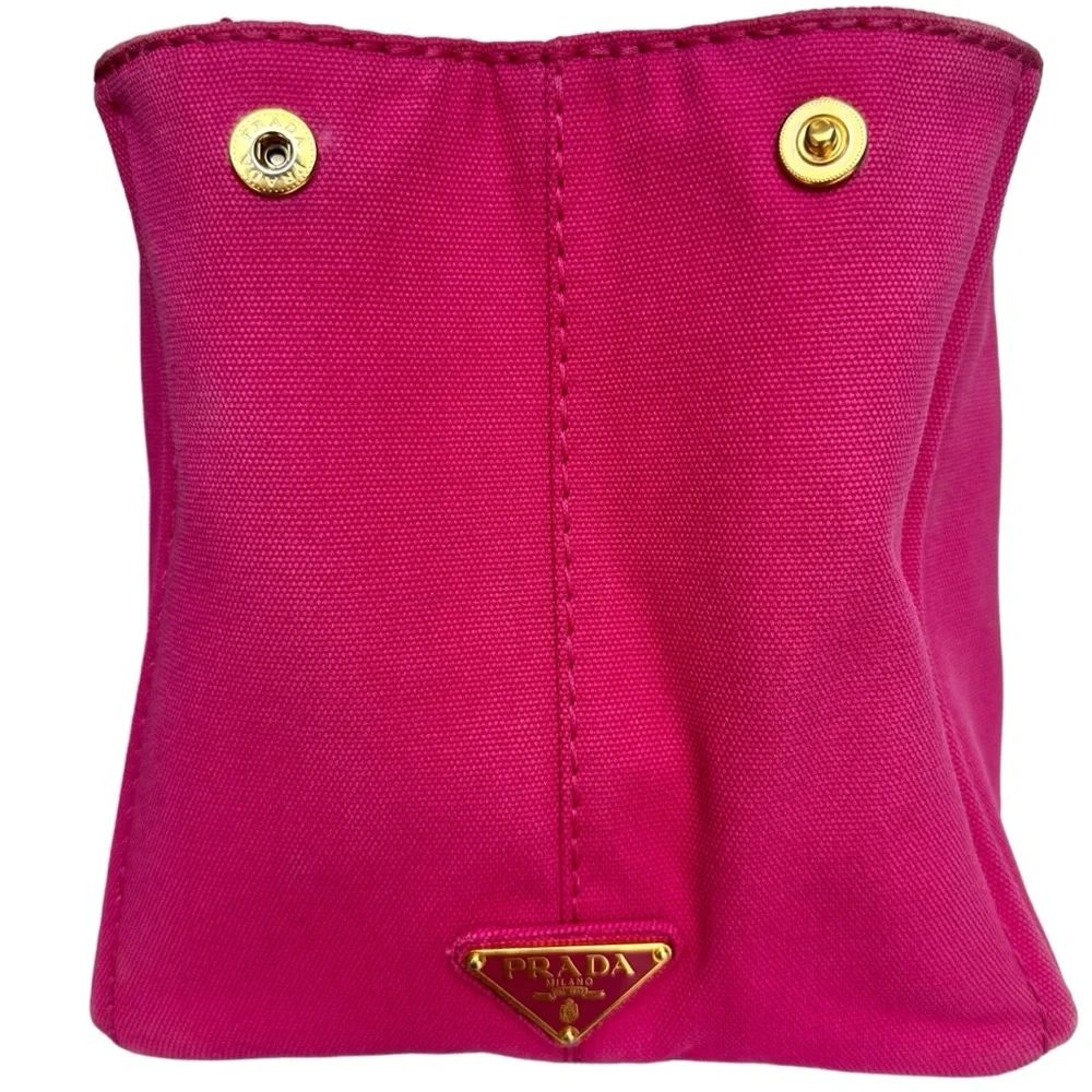 Prada Canapa Shoulder Crossbody Bag Tote Fuchsia Pink Purple Large Summer